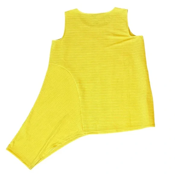 NWOT Alfani Striped Sleeveless Scoop-Neck Top, Goldenrod | 0X (12W) - Picture 10 of 11
